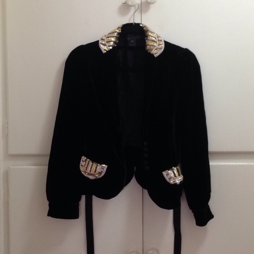 Marc Jacobs Black Velvet Military Jacket